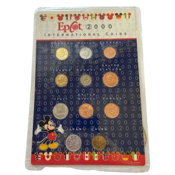 Disney World International Coin Set Vintage Epcot 2000 - Picture 1 of 3